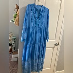 Beautiful BoHo style blue ladies plus size 3X dress NWOT
